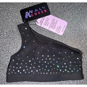 Healy Cheer Sparkle Black Bra Top NWT For Cheer Size KS (4)
